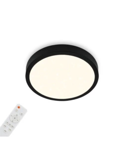 PLAFONIERA A LED RUNA - LED CCT NERO - D. 38 CM